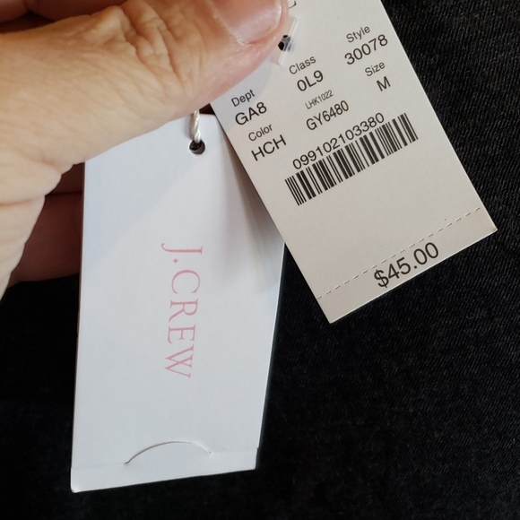 J crew grey NEW sequined top with distressed seams - Picture 4 of 5